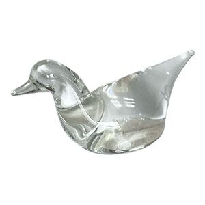 Miniature Dove Figurine Signed By Artist Hand Blown Glass Art Vintage